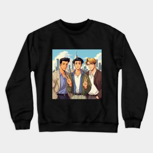 Friends in anime style - 1/4 designs Crewneck Sweatshirt